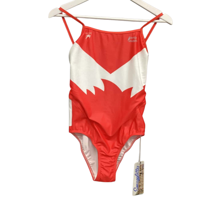 Budgy Smuggler One Piece Swimmers  Size 10 Red / White 