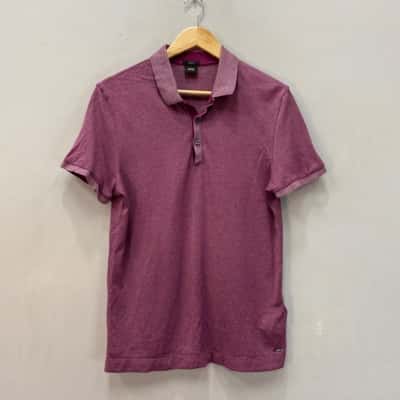 Boss Hugo Boss Mens  Size M Polo Shirt Slim Fir Purple 