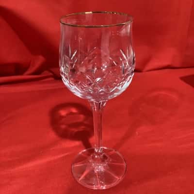 Bohemia Crystal Gold Rimmed “Diana” wine glasses