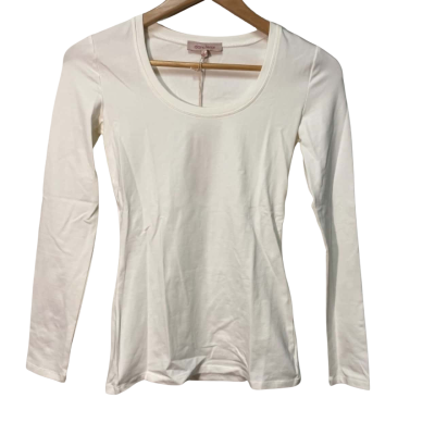 BNWT Diana Ferrari Size 6 White Long Sleeved Top