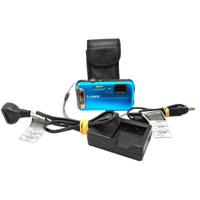 Panasonic Lumix DMC-FT25 Waterproof (To 7m) Digital Compact Camera With Battery, Charger & Soft Leatherette Pouch - Charger Tested & Tagged For Electrical Safety