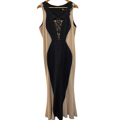 BNWT Gian Carlo Size 14 Dress Beige / Black  