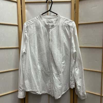COUNTRY ROAD Women's  Size XL 100% Cotton Long Sleeve Shirt White 