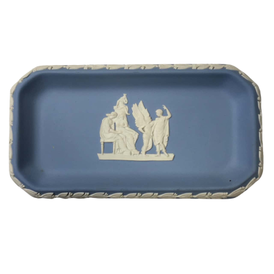 Wedgwood Jasperware Blue & White Rectangle Trinket Dish