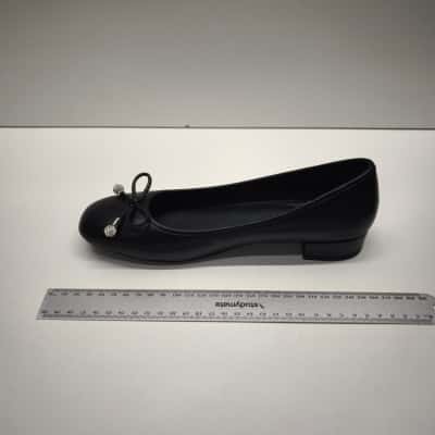 Novo Chioggia Black Vegan Leather Rhinestone Bow Ballet Flats Size 8 Boxed