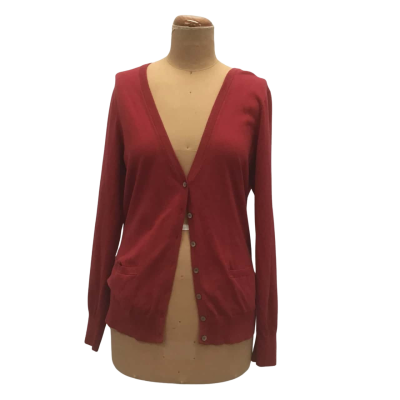 Tommy Hilfiger Button Down Cardigan Size L Red Cotton Blend
