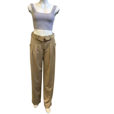 Hansen & Gretel Womens  Size S Belted Front Pleat Pants Beige