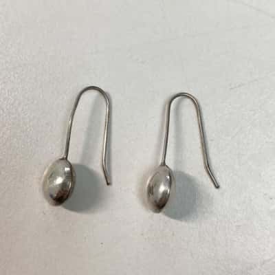925 Sterling Silver Blob Dangle Earrings 