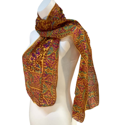 Made in India Womens One Size Pure Silk Scarf Brown 