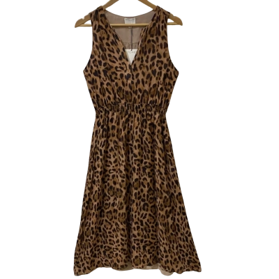 Witchery Womens  Size 8 Midi Dress Animal print / Brown 