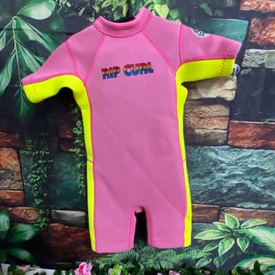 Kids S4 Rip Curl Short Sleeve/ Leg Wetsuit Pink/Yellow