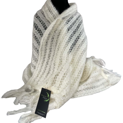 Lothlorian Cream scarf/ shawl of Mohair 