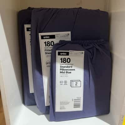 Fitted Sheet King Single x2 and Pillowcase Pack x1