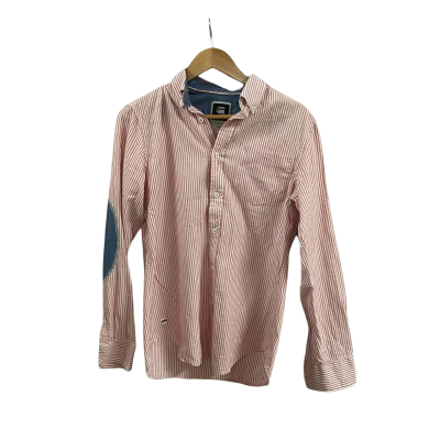 G-Star Raw Mens  Size M Long Sleeve Shirt Red/White Striped 