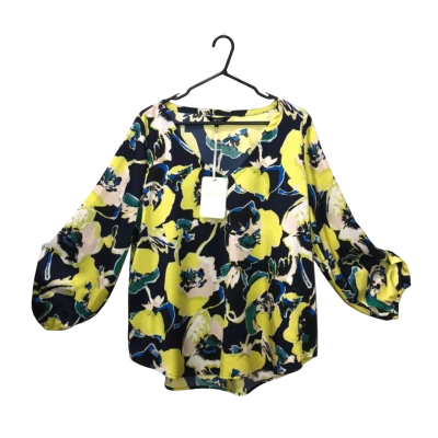 *Brand New* Motto Dark Blue/Green Floral Silky Blouse Size 12 