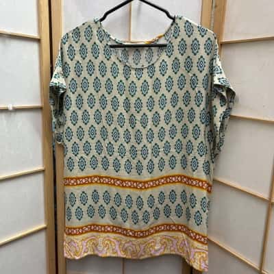  Womens Bill Cost Size L Sleeveless Top Brown / Floral / Green / Grey / Pink  / White / Yellow 