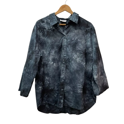 Banded Together Women's  Size L Long Sleeve Shirt Black / Grey Tie Dye
