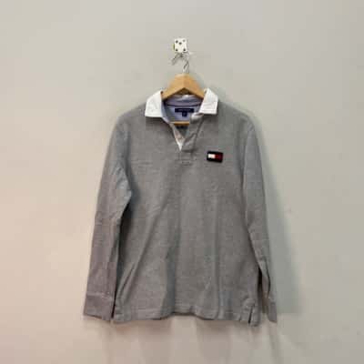 Tommy Hilfiger Mens  Size S Polo Shirt Grey / White 