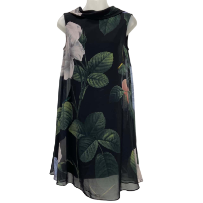 Brand New - Ted Baker - Womens Distinguishing Rose Tunic - Size 1 - Black / Floral (RRP £149.00)