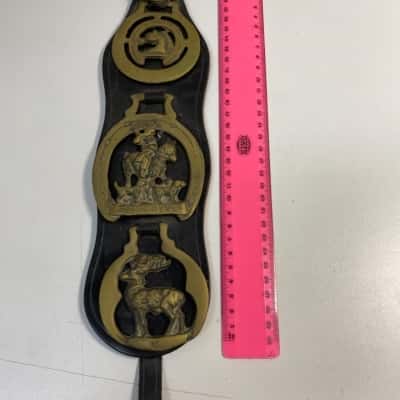 Leather strap with 3 medallions 