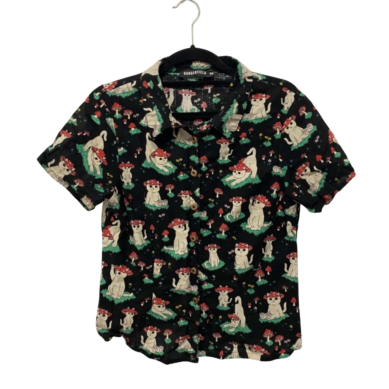 Dangerfield Womens Size 10 Blouse Black / Pattern