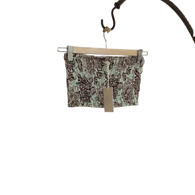 Nude Lucy Women's  Size M Floral Top Blue / Brown 