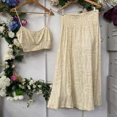 Swell Womens  Size 12 Cream / top & skirt set