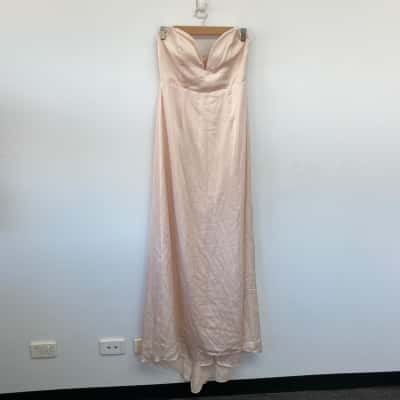 Sabo Skirt Salmon Milan Bridesmaid Maxi Dress  Size L 