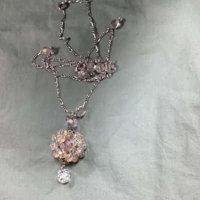  Womens Pendant and chain multi-stone Discoball