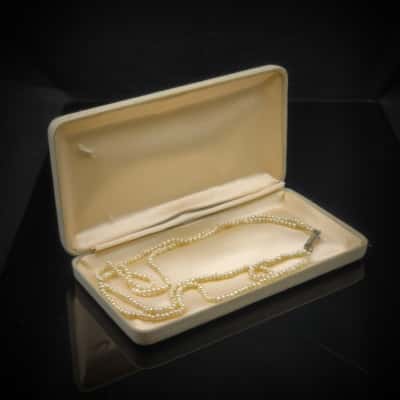 Vintage Double Strand Of Deep Cream Baby Pearls 42cm Long Circa 1930's - With A Few Tales To Tell!!