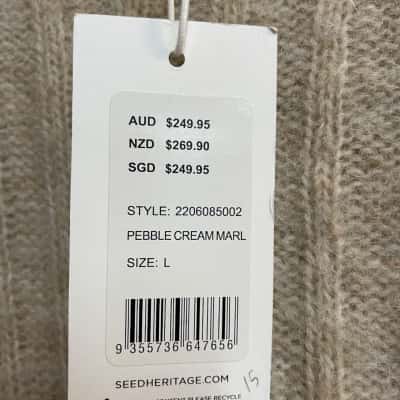 Seed Heritage Womens  Size L Long Sleeve Dress Beige 