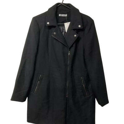 Womens Just Jeans  Size 14 black front zipTrench Coat  