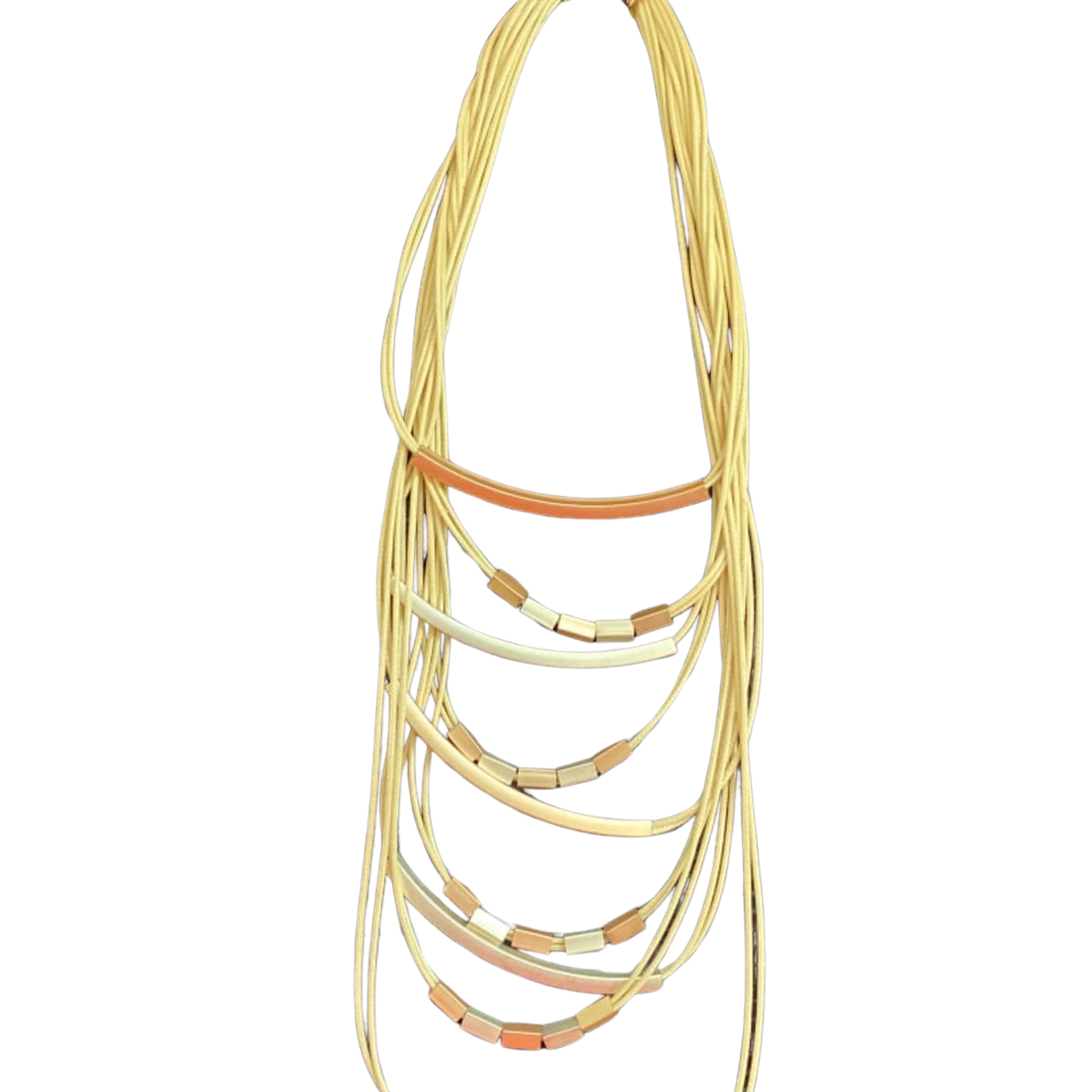 Multilayer cream necklace