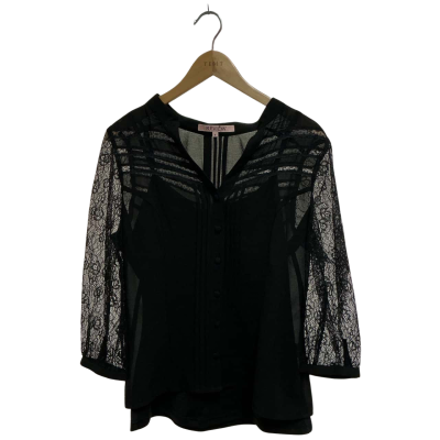 Review Womens  Size 8 Long Sleeve Top Black  