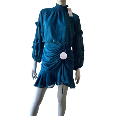 Two Sisters Womens  Size 12 Mini Dress Blue / Teal 