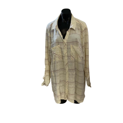 Autograph Womens  Size 24 3/4 Sleeve Top Cream / Pinstriped 