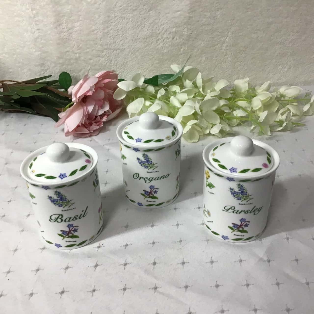 Kent Pottery Herb Garden Collection Basil, Oregano & Parsley Porcelain