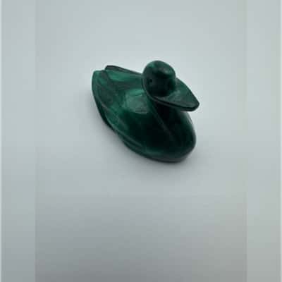  Carved Malachite Duck