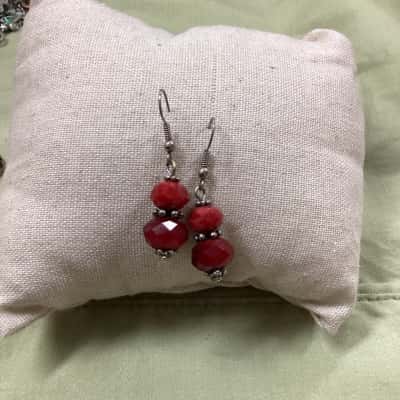 Womens Earrings Red  