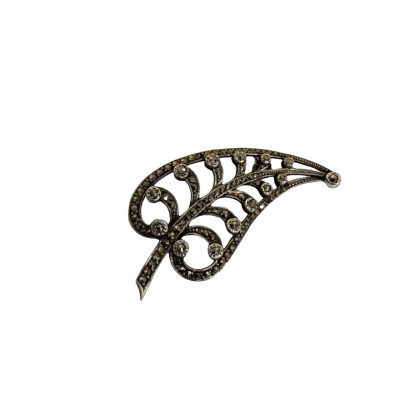  Womens Marcasite Brooch Silver  