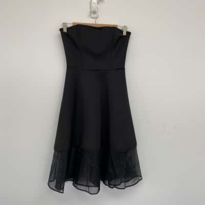Showpo Black Picture Perfect Strapless Mini Dress  Size 8 