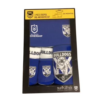 NRL - Bulldogs Supporter - 3 Piece Set - 3-6m - New in Box