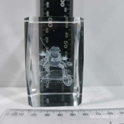 3d Laser Etched Crystal Glass Frog 