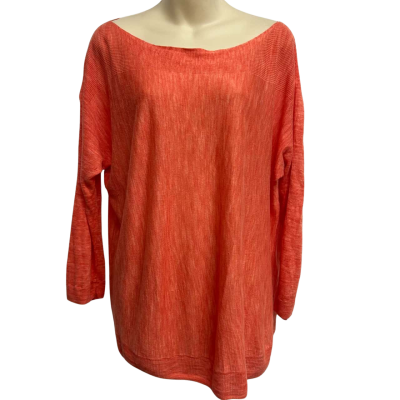Trenery Womens Size XL Coral Linen Shirt 