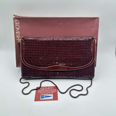 Glomesh Burgundy Envelope Shoulder Bag
