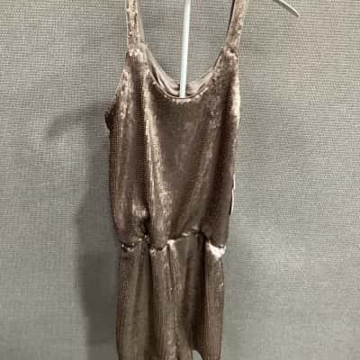 Pavement brand Womens  Size 12 tank top/Shorts one piece Champagne / Gold 