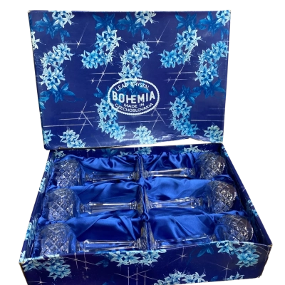 BOHEMIA Lead Crystal Goblets - Made in Czechoslovakia