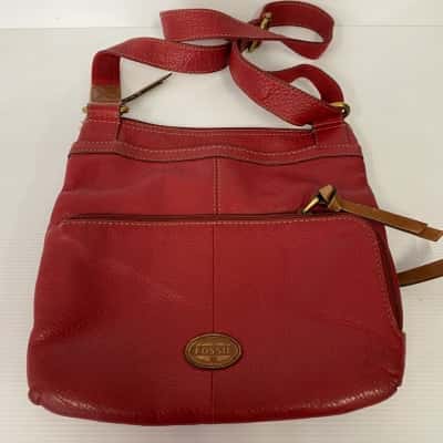 Fossil Morgan Traveler Pebbled Leather Cow Hide Fold Over Crossbody