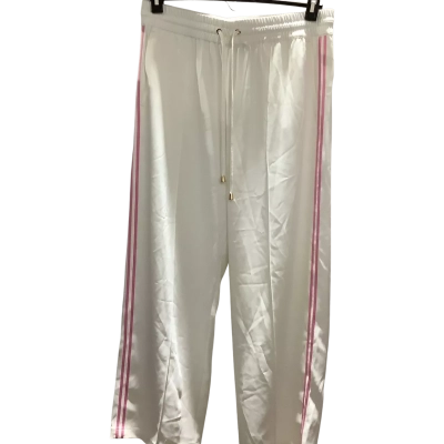 NWOT Motto Womens Size 12 Track Pants White with Pink Side Stripe