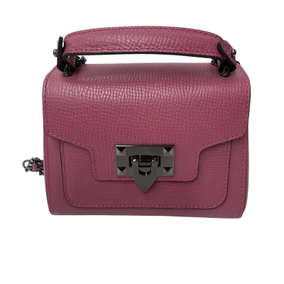 Borse in Pelle Womens mini leather bag in deep pink metallic cane strap as new